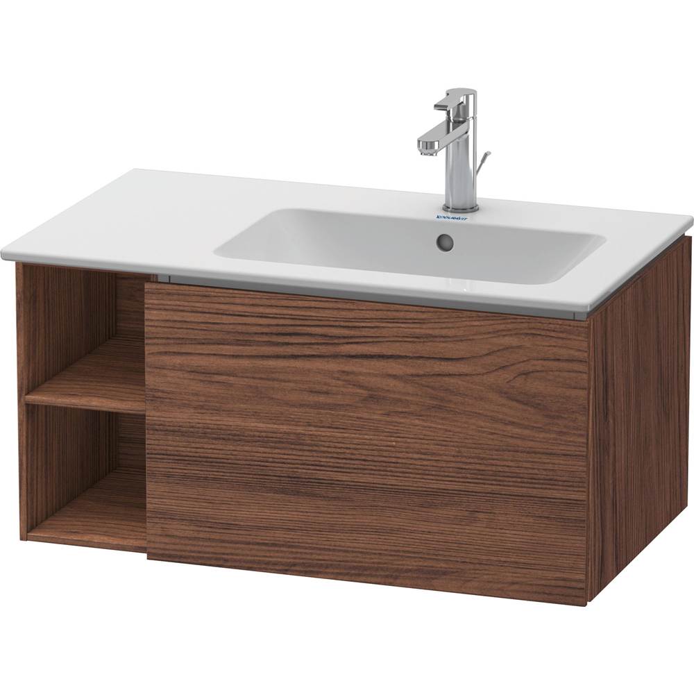Duravit - L-Cube One Drawer Wall-Mount Vanity Unit Walnut Dark - Walnut Dark
