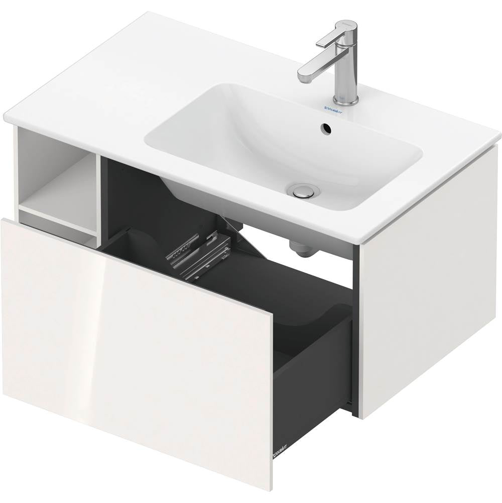 L-Cube One Drawer Wall-Mount Vanity Unit Concrete Gray