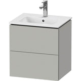 Duravit - L-Cube Two Drawer Wall-Mount Vanity Unit Concrete Gray - Concrete Gray Matte