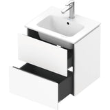 L-Cube Two Drawer Wall-Mount Vanity Unit Concrete Gray