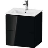 Duravit - L-Cube Two Drawer Wall-Mount Vanity Unit Black - Black High Gloss