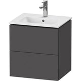 Duravit - L-Cube Two Drawer Wall-Mount Vanity Unit Graphite - Graphite Matte