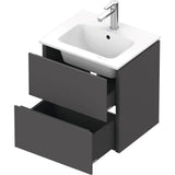 L-Cube Two Drawer Wall-Mount Vanity Unit Concrete Gray