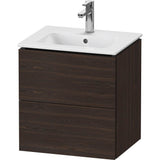 Duravit - L-Cube Two Drawer Wall-Mount Vanity Unit Walnut Brushed - Walnut Brushed