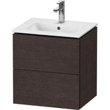 Duravit - L-Cube Two Drawer Wall-Mount Vanity Unit Dark Brushed Oak - Dark Brushed Oak