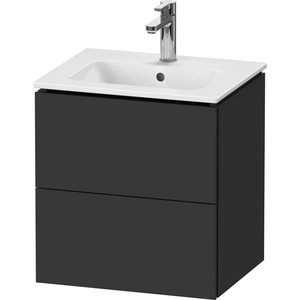 Duravit - L-Cube Two Drawer Wall-Mount Vanity Unit Graphite - Graphite Super Matte