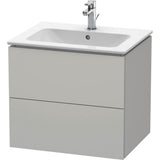 Duravit - L-Cube Two Drawer Wall-Mount Vanity Unit Concrete Gray - Concrete Gray Matte