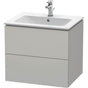 Duravit - L-Cube Two Drawer Wall-Mount Vanity Unit Concrete Gray - Concrete Gray Matte