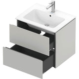 L-Cube Two Drawer Wall-Mount Vanity Unit Concrete Gray
