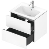 L-Cube Two Drawer Wall-Mount Vanity Unit Concrete Gray