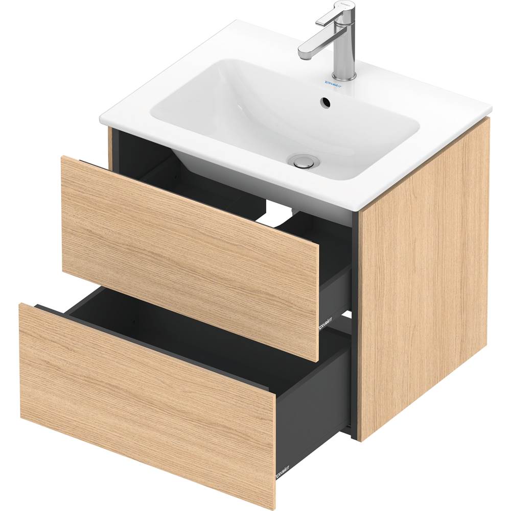 L-Cube Two Drawer Wall-Mount Vanity Unit Concrete Gray