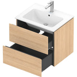 L-Cube Two Drawer Wall-Mount Vanity Unit Concrete Gray