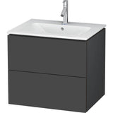 Duravit - L-Cube Two Drawer Wall-Mount Vanity Unit Graphite - Graphite Matte