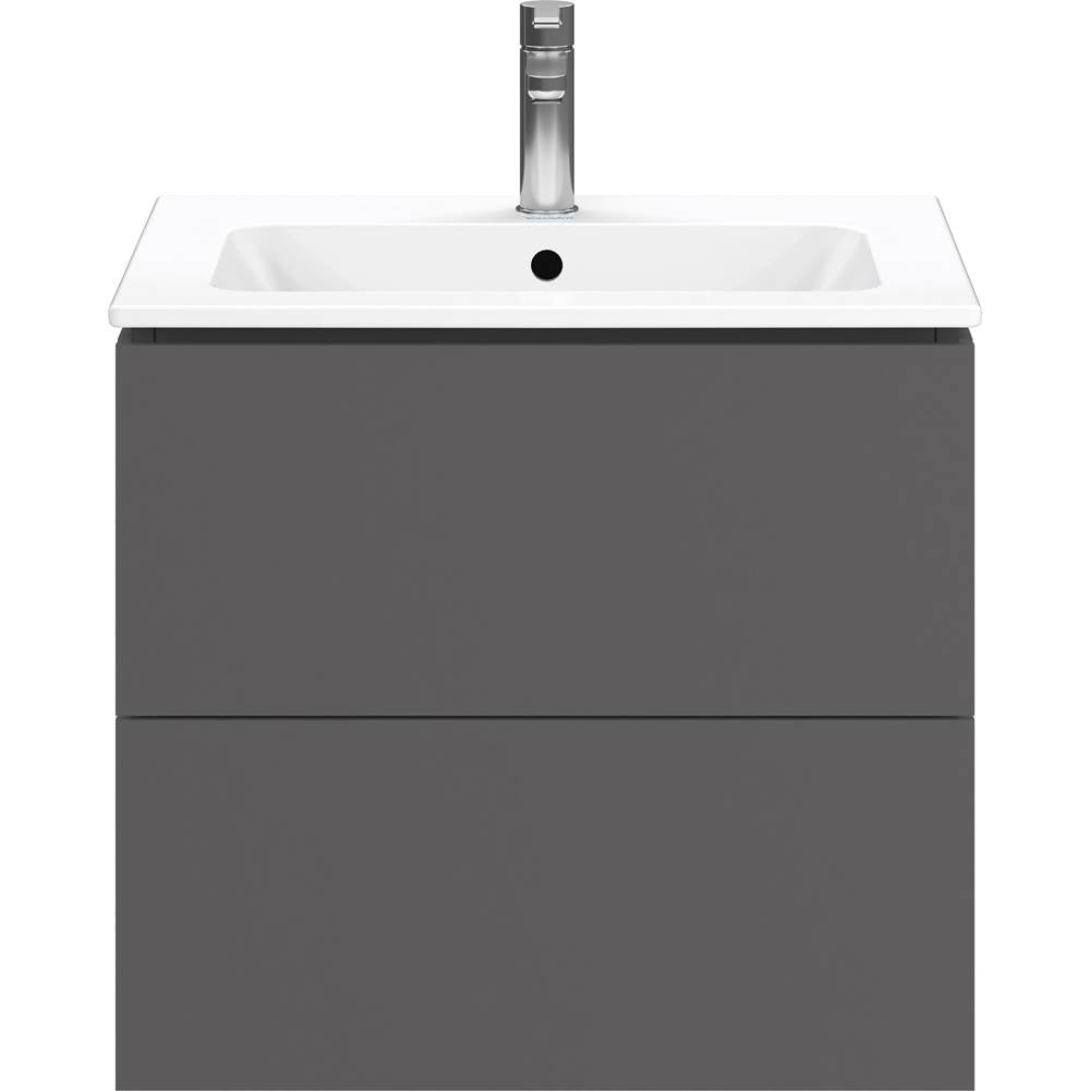L-Cube Two Drawer Wall-Mount Vanity Unit Concrete Gray