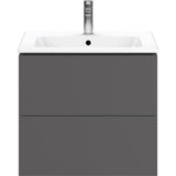 L-Cube Two Drawer Wall-Mount Vanity Unit Concrete Gray