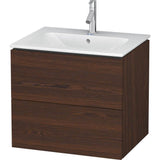 Duravit - L-Cube Two Drawer Wall-Mount Vanity Unit Walnut Brushed - Walnut Brushed