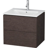 Duravit - L-Cube Two Drawer Wall-Mount Vanity Unit Dark Brushed Oak - Dark Brushed Oak