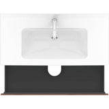 L-Cube Two Drawer Wall-Mount Vanity Unit Concrete Gray