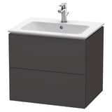 Duravit - L-Cube Two Drawer Wall-Mount Vanity Unit Graphite - Graphite Super Matte