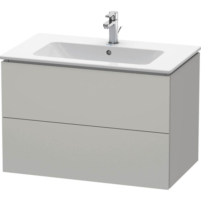 Duravit - L-Cube Two Drawer Wall-Mount Vanity Unit Concrete Gray - Concrete Gray Matte