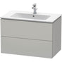 Duravit - L-Cube Two Drawer Wall-Mount Vanity Unit Concrete Gray - Concrete Gray Matte