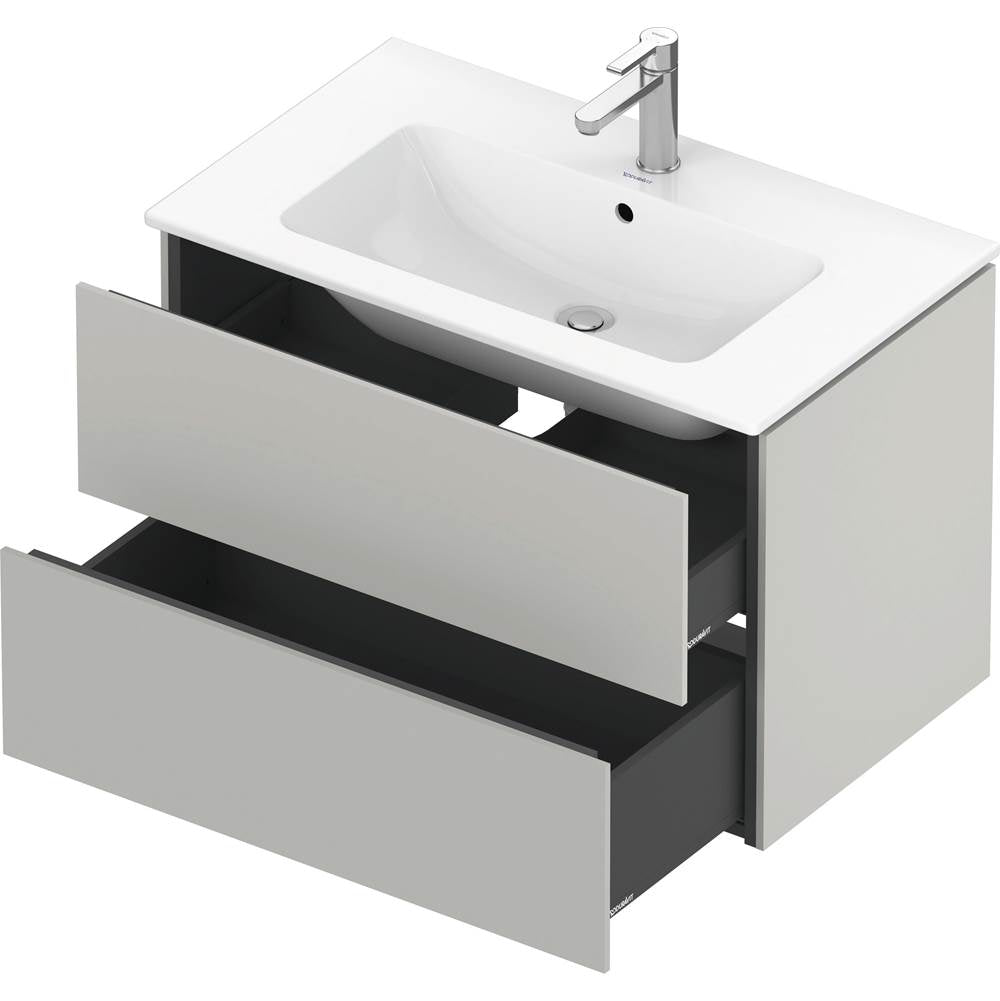 L-Cube Two Drawer Wall-Mount Vanity Unit Concrete Gray