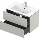 L-Cube Two Drawer Wall-Mount Vanity Unit Concrete Gray