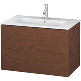 Duravit - L-Cube Two Drawer Wall-Mount Vanity Unit American Walnut - American Walnut