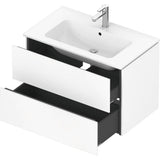 L-Cube Two Drawer Wall-Mount Vanity Unit Concrete Gray