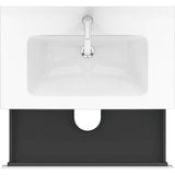 L-Cube Two Drawer Wall-Mount Vanity Unit Concrete Gray