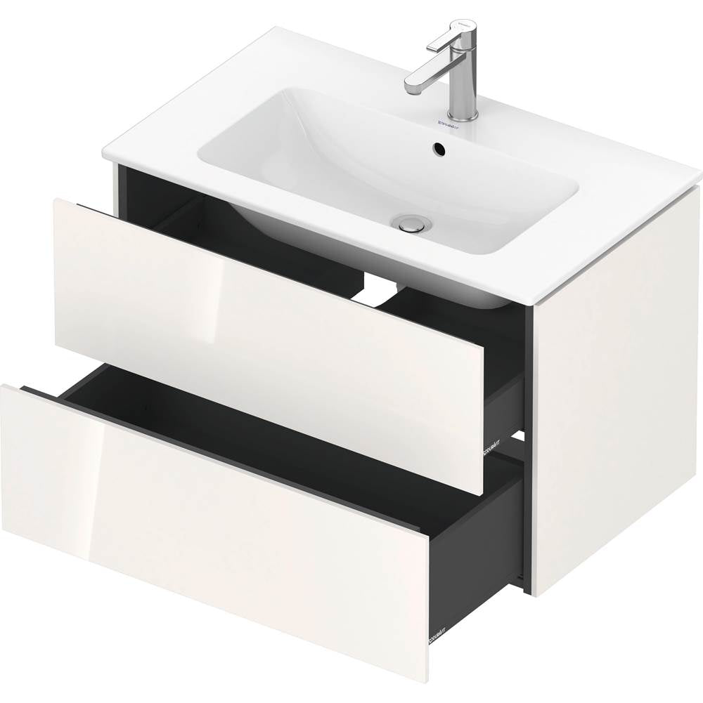 L-Cube Two Drawer Wall-Mount Vanity Unit Concrete Gray