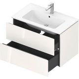L-Cube Two Drawer Wall-Mount Vanity Unit Concrete Gray