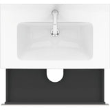 L-Cube Two Drawer Wall-Mount Vanity Unit Concrete Gray