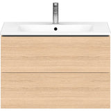 L-Cube Two Drawer Wall-Mount Vanity Unit Concrete Gray