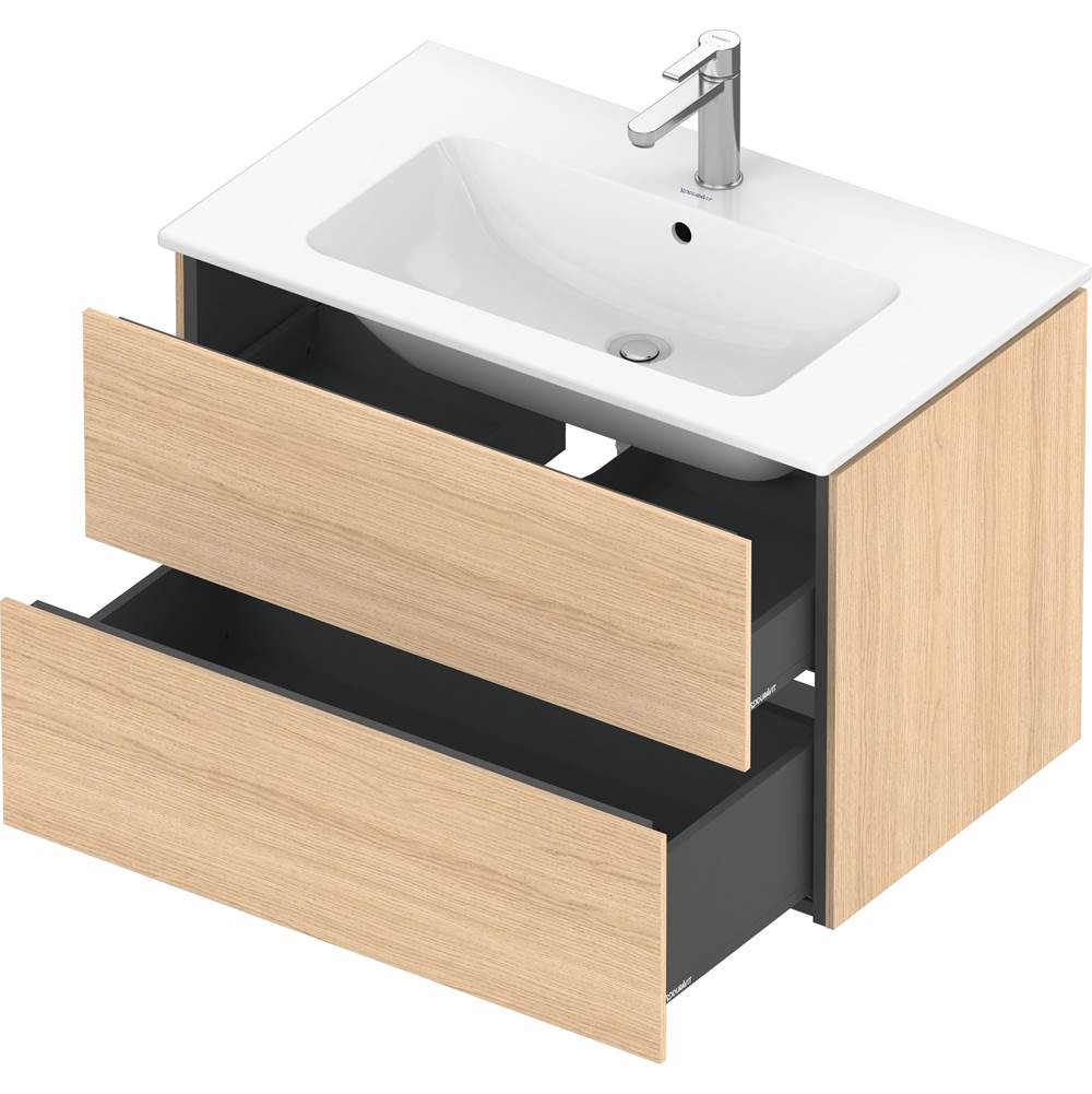 L-Cube Two Drawer Wall-Mount Vanity Unit Concrete Gray