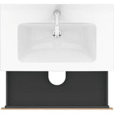 L-Cube Two Drawer Wall-Mount Vanity Unit Concrete Gray