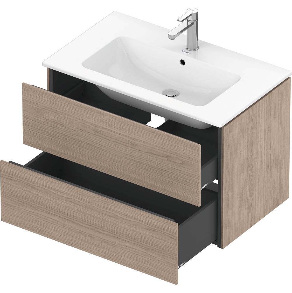 L-Cube Two Drawer Wall-Mount Vanity Unit Concrete Gray