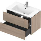 L-Cube Two Drawer Wall-Mount Vanity Unit Concrete Gray