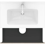 L-Cube Two Drawer Wall-Mount Vanity Unit Concrete Gray