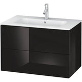 Duravit - L-Cube Two Drawer Wall-Mount Vanity Unit Black - Black High Gloss
