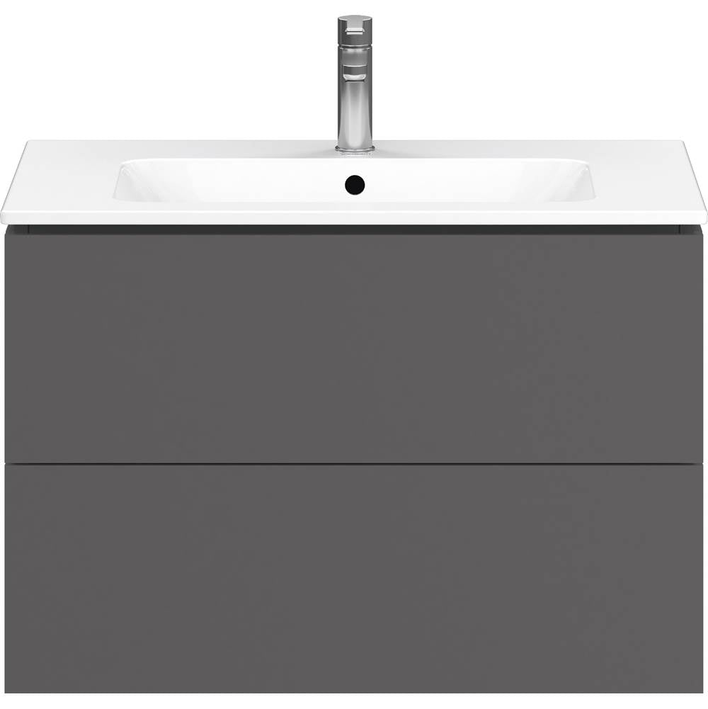 L-Cube Two Drawer Wall-Mount Vanity Unit Concrete Gray