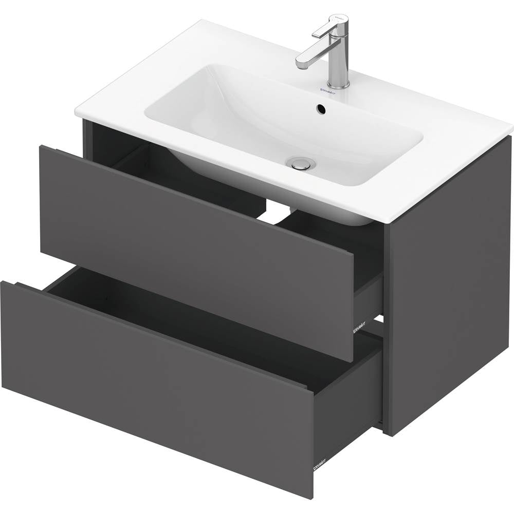 L-Cube Two Drawer Wall-Mount Vanity Unit Concrete Gray