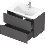L-Cube Two Drawer Wall-Mount Vanity Unit Concrete Gray