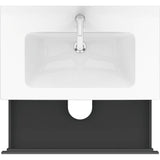 L-Cube Two Drawer Wall-Mount Vanity Unit Concrete Gray