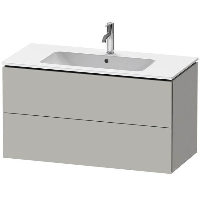 Duravit - L-Cube Two Drawer Wall-Mount Vanity Unit Concrete Gray - Concrete Gray Matte