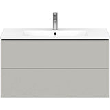 L-Cube Two Drawer Wall-Mount Vanity Unit Concrete Gray