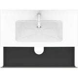 L-Cube Two Drawer Wall-Mount Vanity Unit Concrete Gray