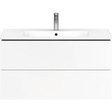 L-Cube Two Drawer Wall-Mount Vanity Unit Concrete Gray