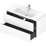 L-Cube Two Drawer Wall-Mount Vanity Unit Concrete Gray