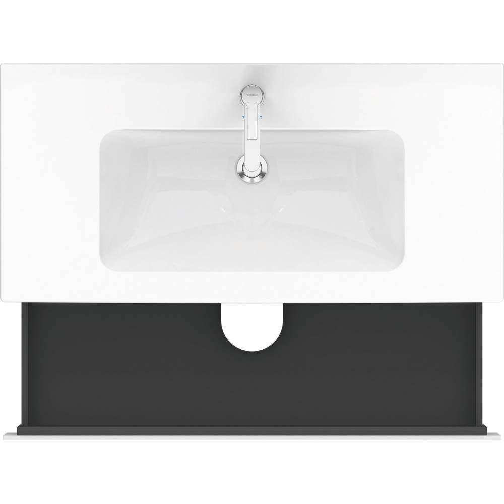 L-Cube Two Drawer Wall-Mount Vanity Unit Concrete Gray